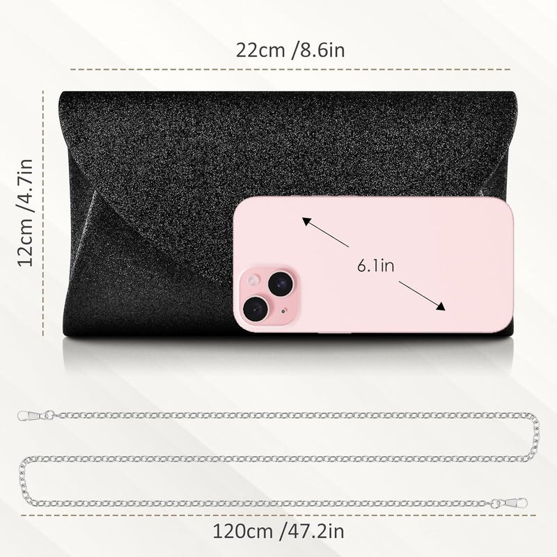 PACETAP Clutch Purses for Women, Handbags with Chain for Women Formal, Evening Bag for Wedding Party Cocktail Prom Dinner - Image 2